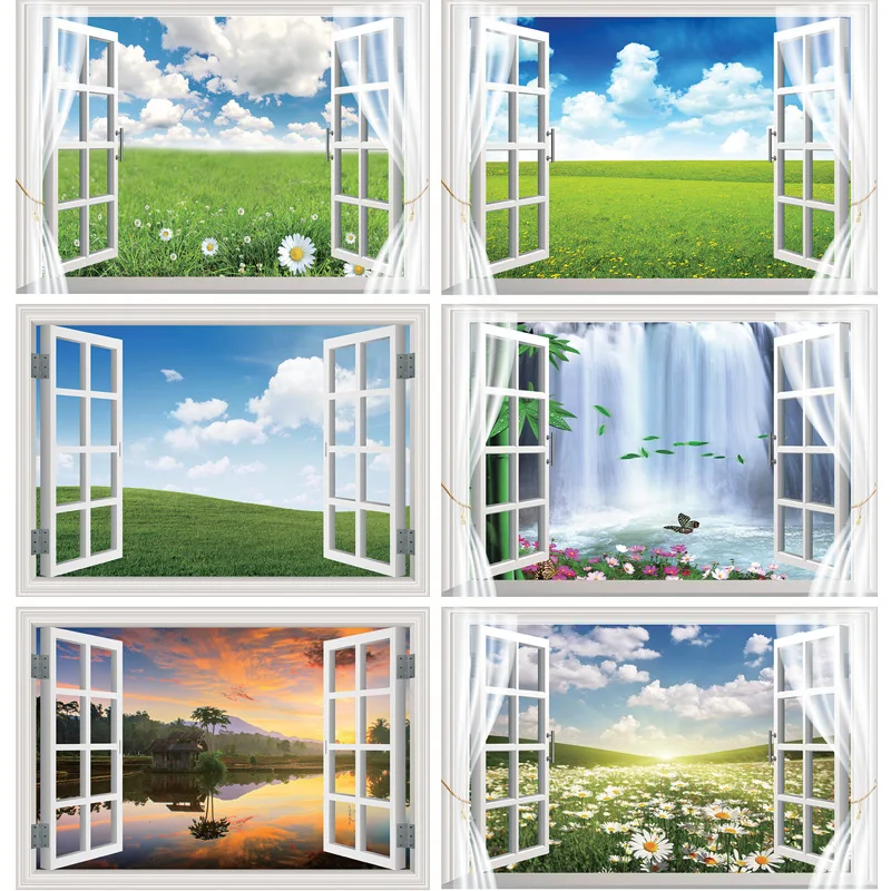 

ZHISUXI Outside The Window Natural Scenery Photography Background Indoor Decorations Photo Backdrops Studio Props 22523 CHFJ-02