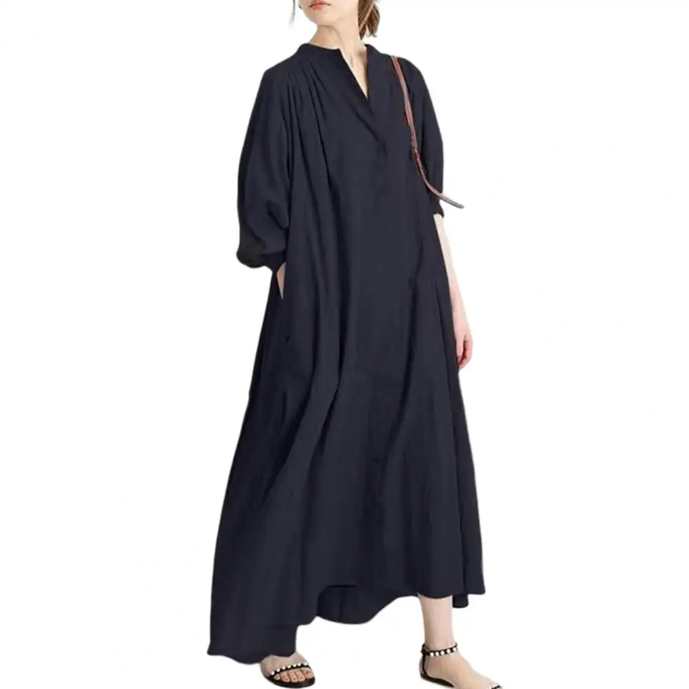 

Женское винтажное платье до щиколотки, модное летнее платье с карманами