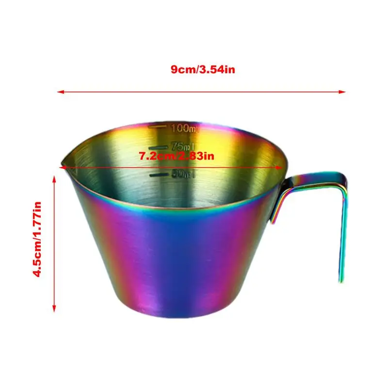 Мерная чашка для эспрессо с ручкой чашки выстрела из нержавеющей стали маленькая