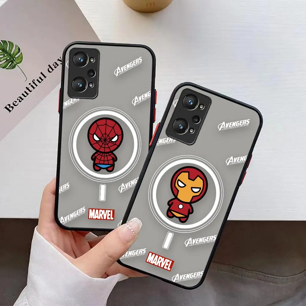 

Cute Avengers Hero Comics Shockproof Case For Realme 3 5 6 7 7I 8 8I 9 10 GT MASTER NEO2 X7 XT PRO 5G PLUS Case Funda Coque Capa