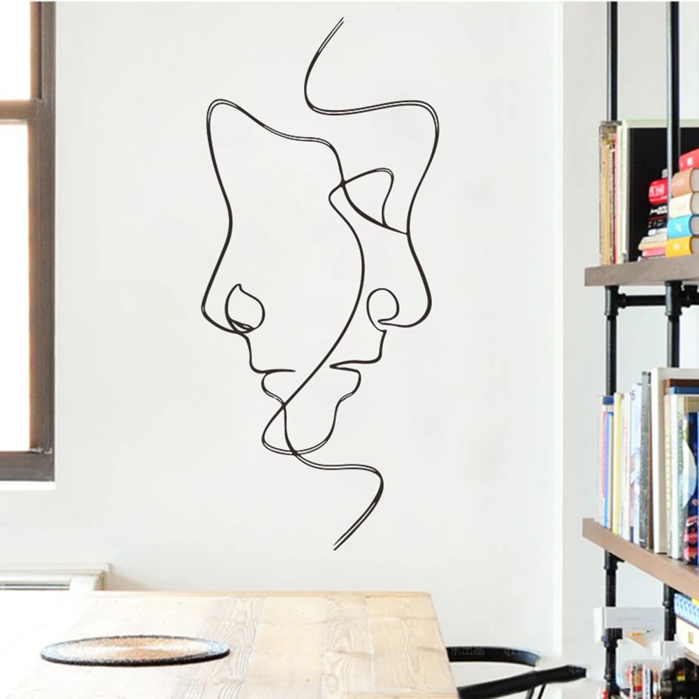 Минималистичные настенные Переводные картинки с изображением линий пар для