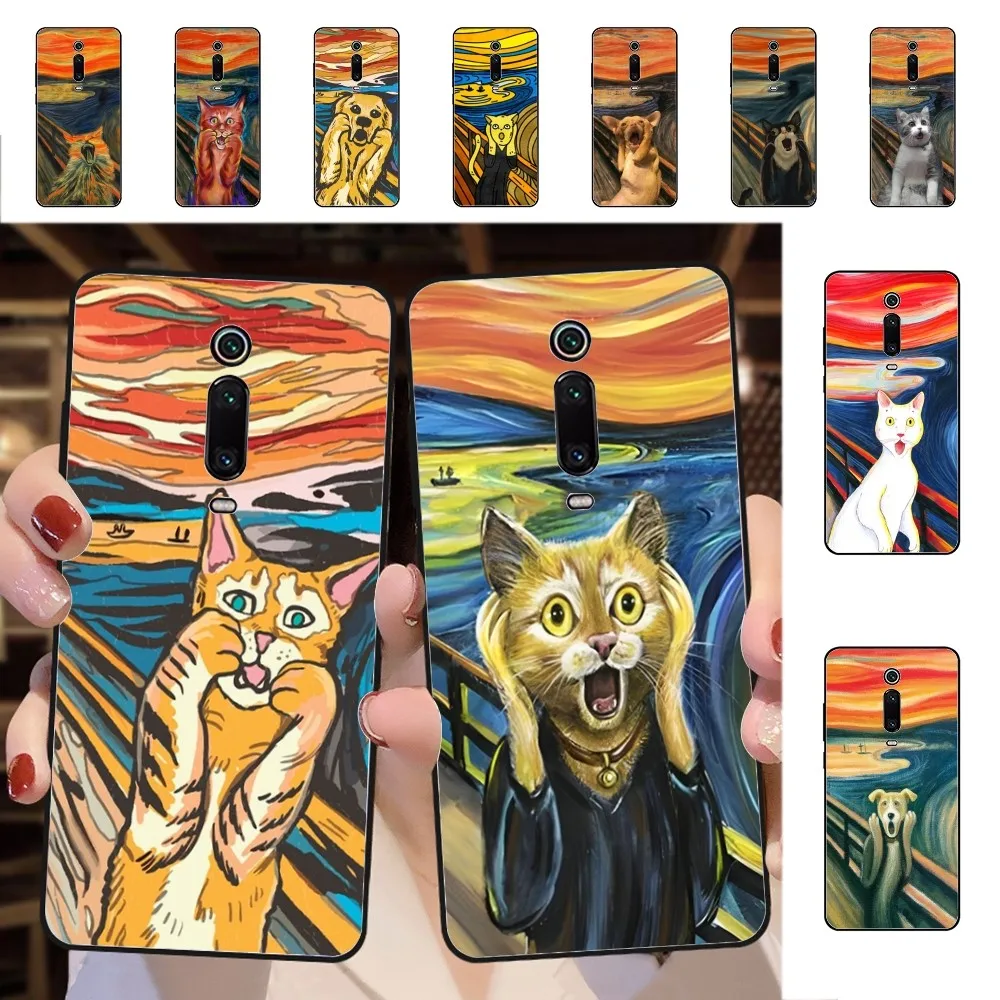 

Scream Cat Dog Art Phone Case For Redmi 5 6 7 8 9 10 plus pro 6 7 8 9 A GO K20 K30 K40 pro plus F3 Fundas