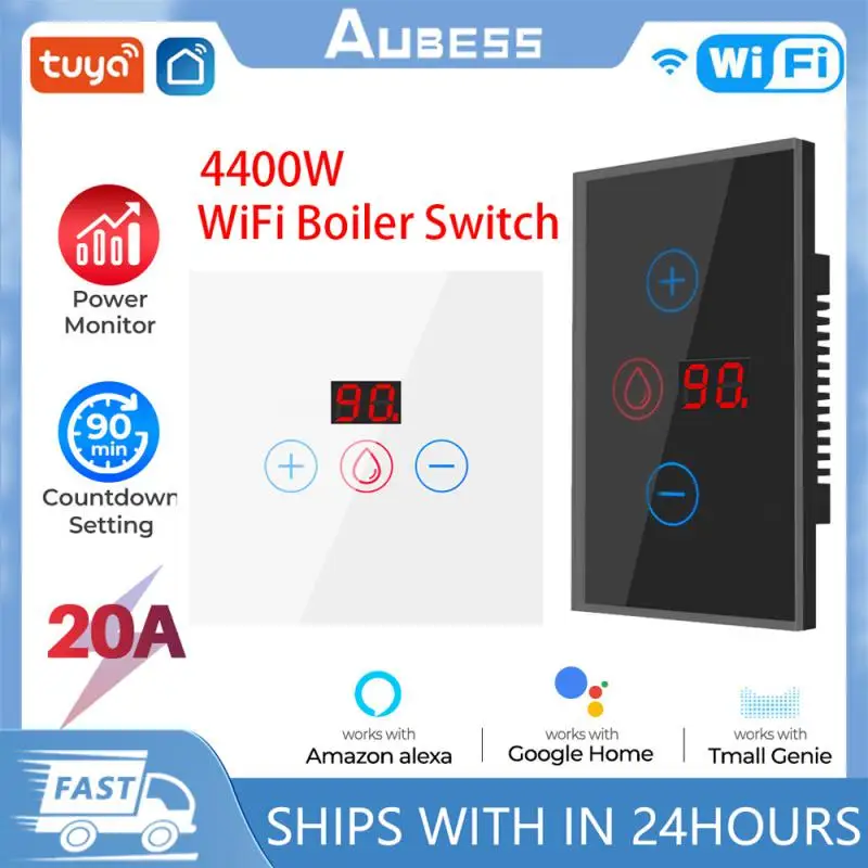 

Tuya Smart 4400W 20A Power Monitor With Timer WiFi Boiler Switch Water Heater Air Conditione EU/US Works For Alexa Google Home