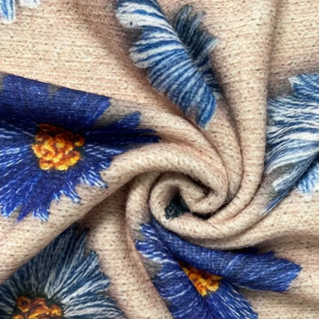 Новый осенне-зимний свитер женский винтажный с цветочным принтом милый вязаный