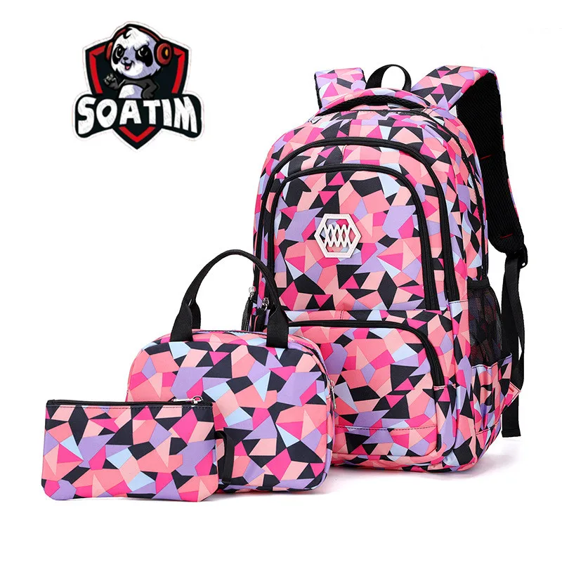 3 pcs Kids school backpcak Children School bags set Girls Primary Backpack princess schoolbags kids mochilas escolar infantil