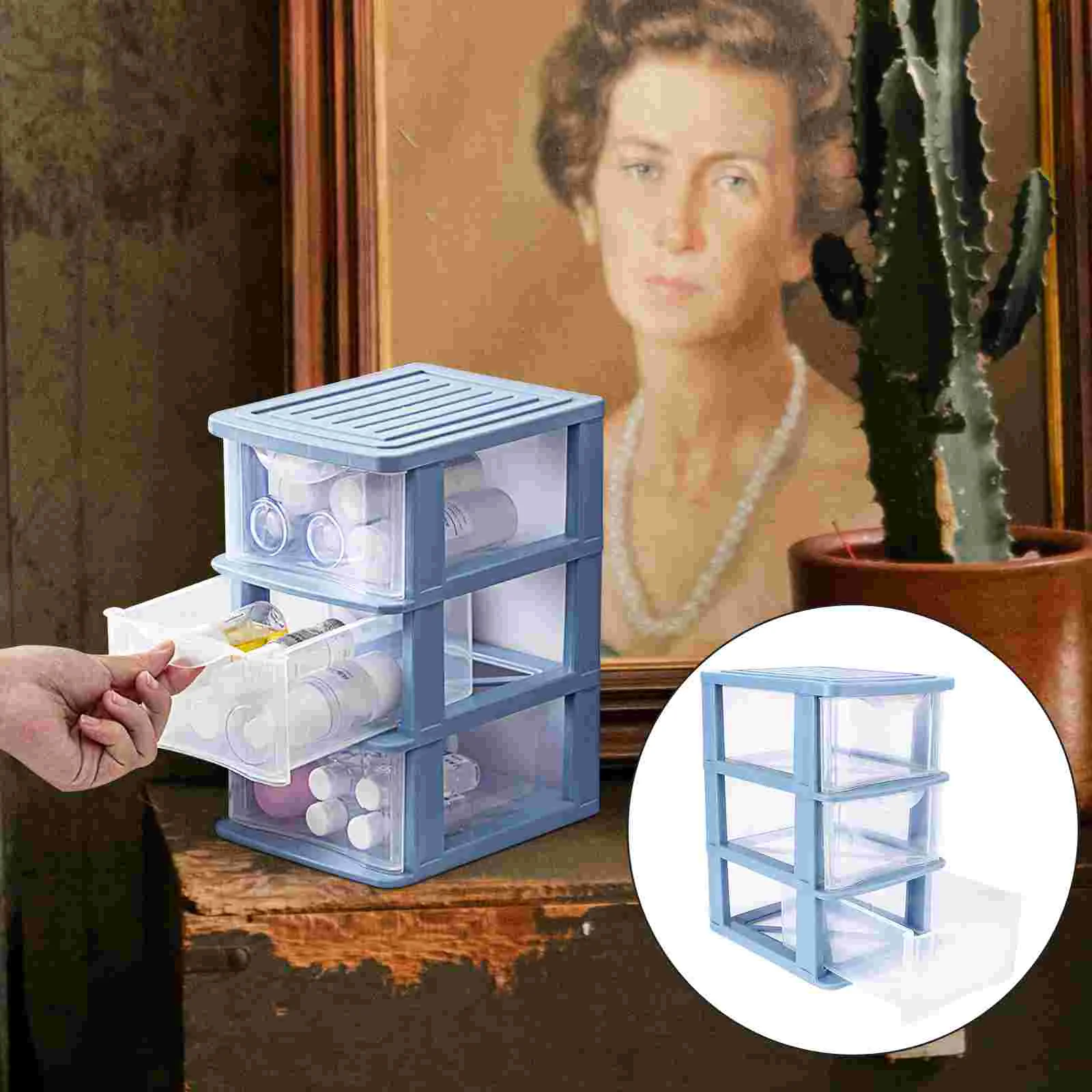 

Shelf Storage Box Makeup Case Dresser Drawers Tabletop Container Desktop Plastic Pp Sundries Organizing Holder Office