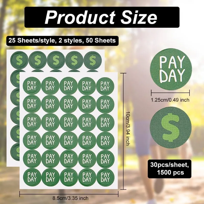 50 листов наклейки-планировщики в виде доллара 12 5 мм