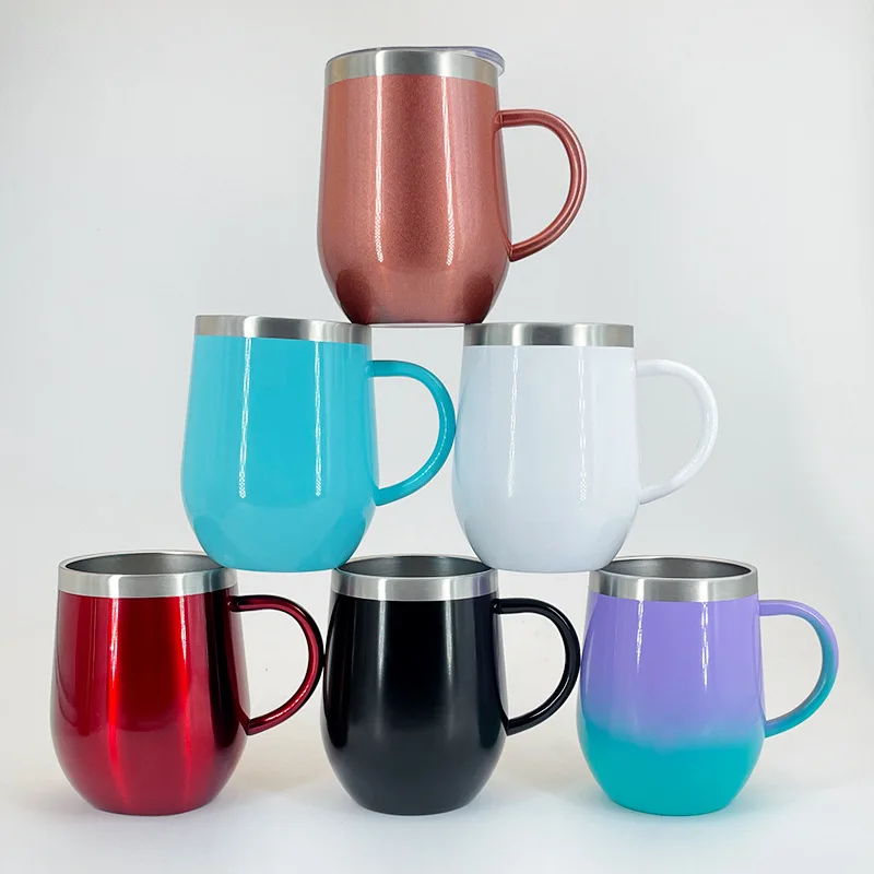 Кофейная кружка 12 унций вакуумная из нержавеющей стали 304 с крышкой сохраняющая