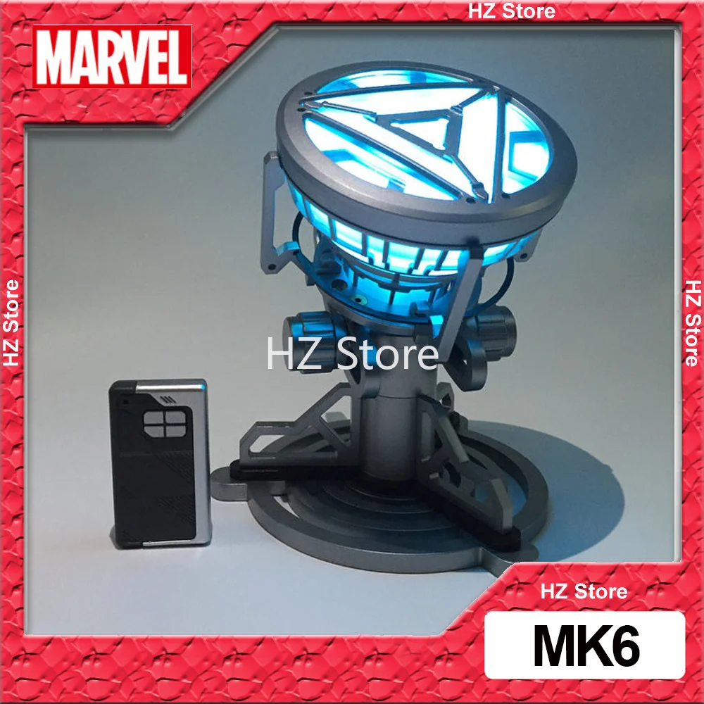 

Marvel Iron-Man Tony Stark 1:1 Arc Reactor MK6 with Remote Control LED Light Heart Chest Display Bracket Toys for Birthday Gift