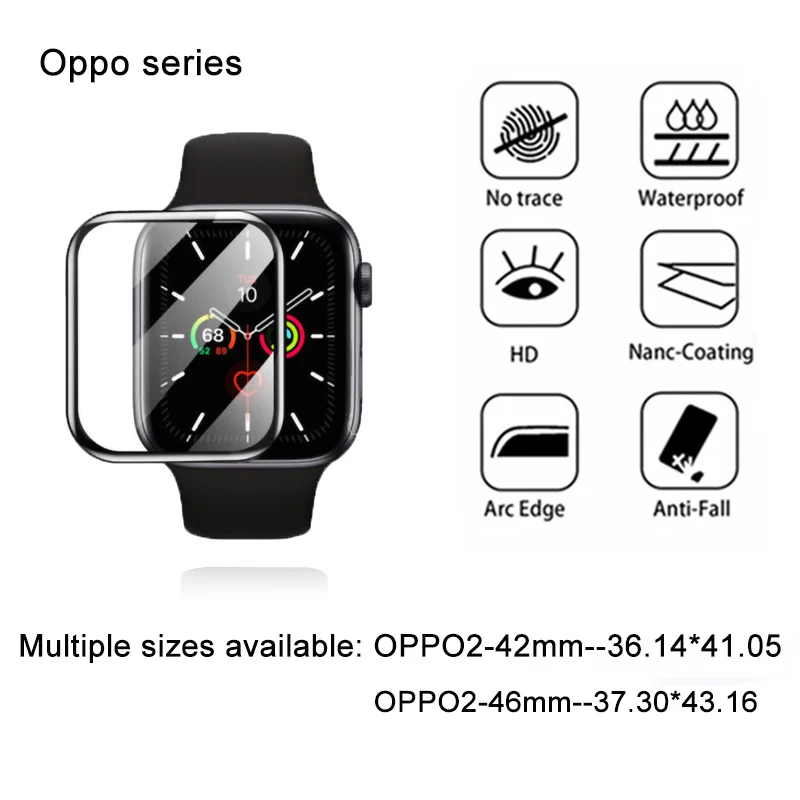 

For OPPO 2 42MM/46MM 36.14*41.05/37.30*43.16 Watch Screen Protector Tempered Glass Protective Accessories Film IWatch Series