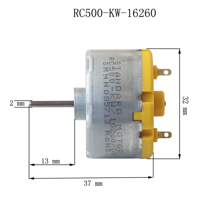 RC-500-KW/16260 Motor DC 12V 12000RPM Round 32mm Diameter Spindle Engine Sweeping Robot Humidifier Blender Fan Rotating Light
