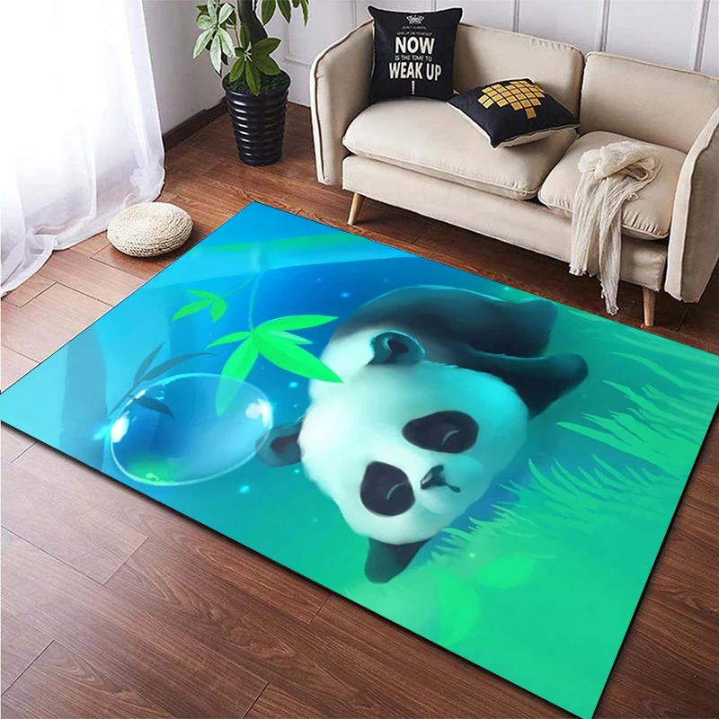 Animal Panda pattern custom non slip rug living room yoga mat home decor camping damp proof mat Table mat Picnic yoga prayer mat