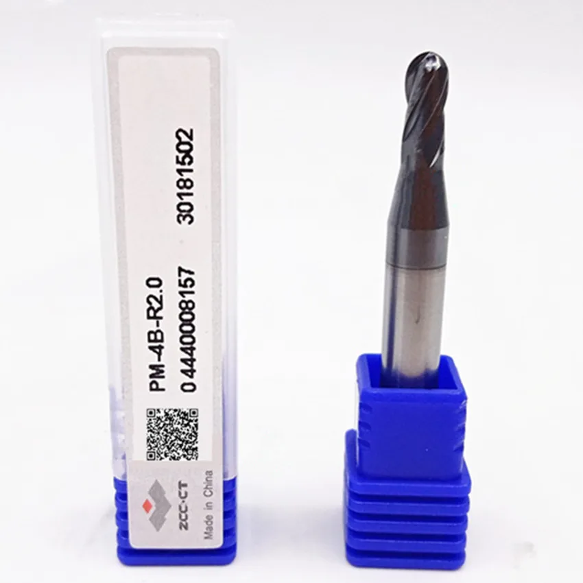 

PM-4B-R1.5/PM-4B-R2.0/PM-4B-R2.5/PM-4B-R3.0/PM-4B-R4.0 PM-4B ZCC.CT End Mills 4 Flute Straight Shank Ball Nose End Mills 1pcs/box