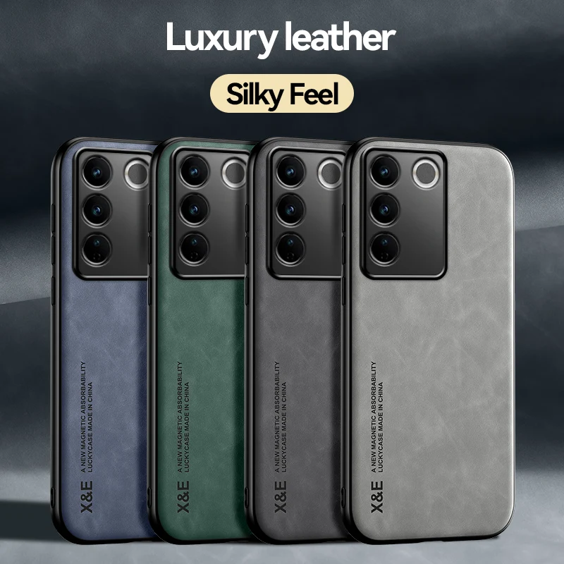 

For VIVO S16 V27 Pro Case Shockproof Luxury Leather Texture Silky Feel Cover With Magnetic Attaction inside For Vivo S16E V27E