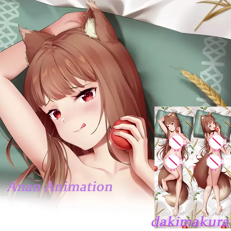 Двусторонняя наволочка Dakimakura с принтом аниме Holo Spice Wolf в натуральную величину