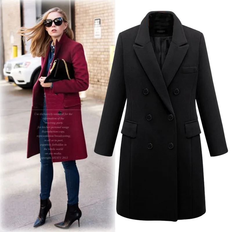 

2023 Autumn/Winter New Windbreaker Women's Long Woolen Coat Women's Woolen Coat
