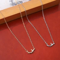 korean style geometric copper diamond butterfly necklace for women cold wind simple temperament butterfly clavicle chain jewely