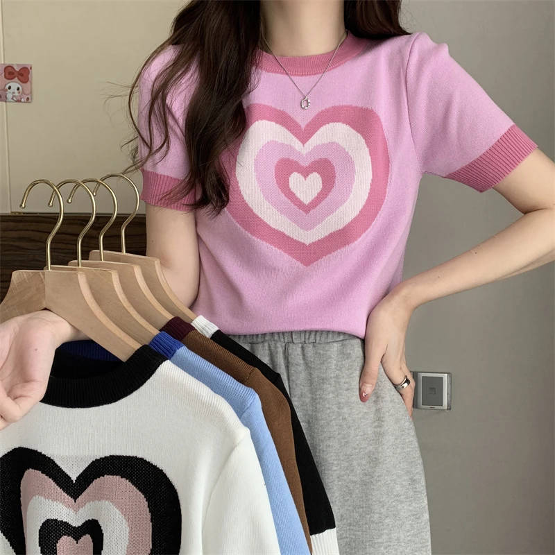 

Женская летняя футболка с коротким рукавом и высокой талией