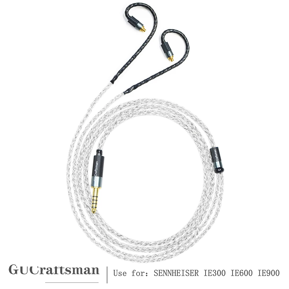 GUCraftsman 5N OFC посеребренные + графеновые MMCX наушники Сменные кабели для SENNHEISER IE300 IE600 IE900 GUCraftsman 5N OFC посеребренные + графеновые MMCX наушники Сменные кабели для SENNHEISER IE300 IE600 IE900