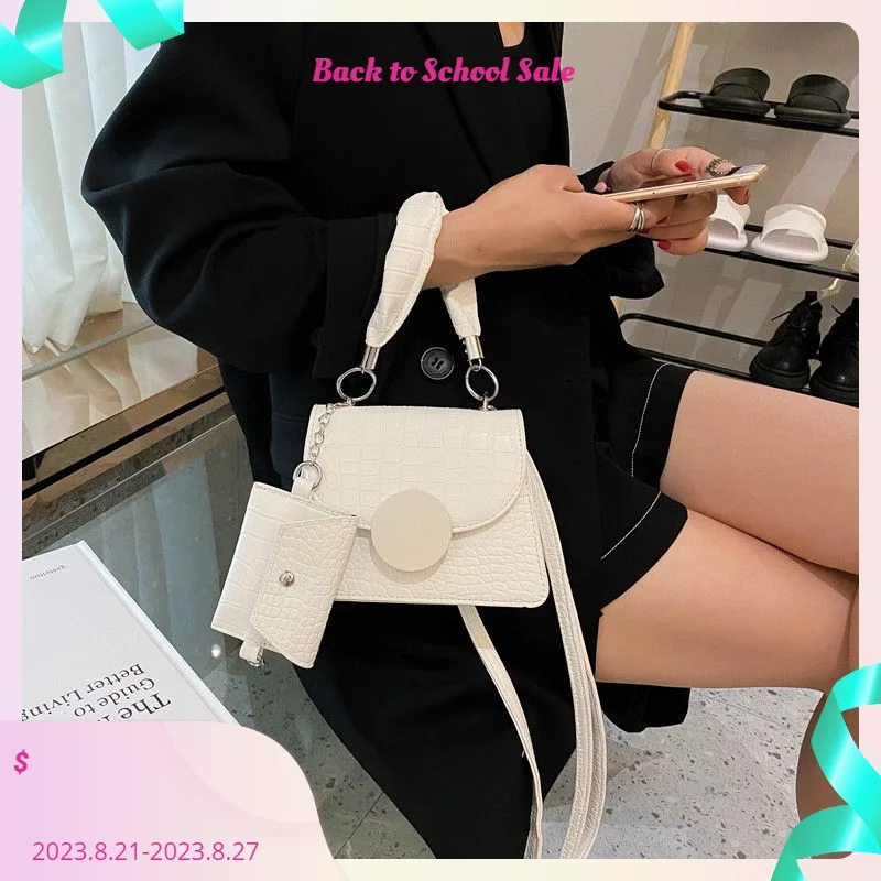 Модные женские кожаные сумки с ручками сверху, сумка крокодиловая через плечо с отделением для монет, белые сумки на плечо для женщин, летняя дорожная сумка