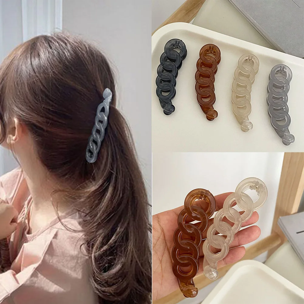 

Fashion Acrylic Ponytail Hair Clip for Women Girls Hair Claw Chic Barrettes Banana Claw Crab Hairpins Chic Hair Accessories