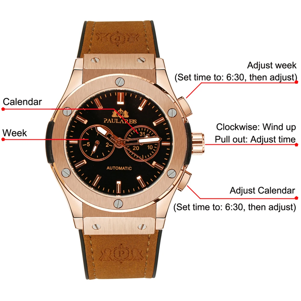 2022 Top Brand New Mens Watches Luxury Multifunction Automatic Self Mechanical Leather Strap Watch Sports Chronograph AAA Clocks |