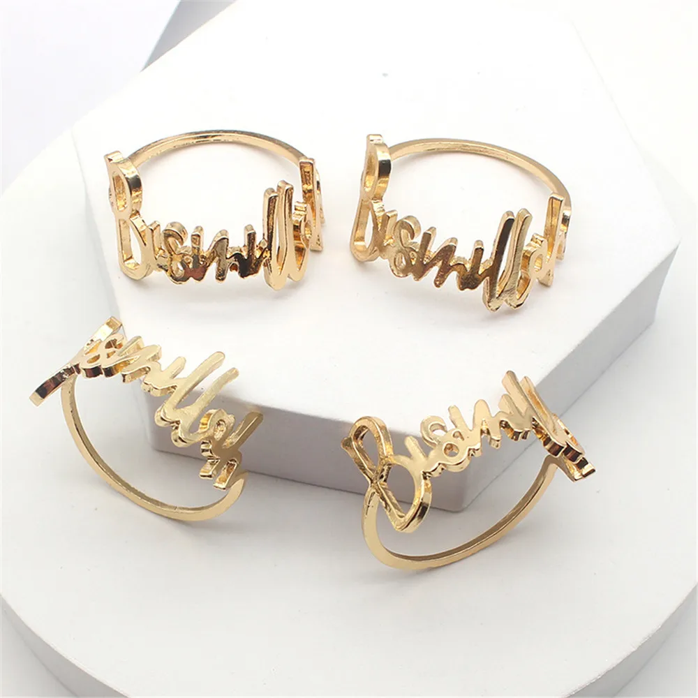 

12PCS new letter Bismillah napkin ring hotel western restaurant napkin buckle hotel wedding decoration jewelry spot