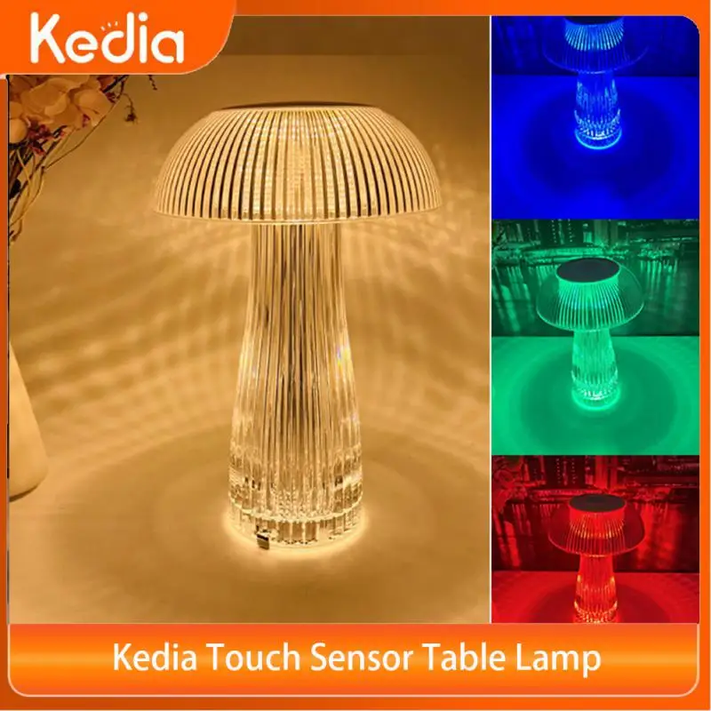 

Сенсорная настольная лампа Kedia, ночсветильник с подзарядкой по USB, в виде гриба, украшение для спальни, светильник
