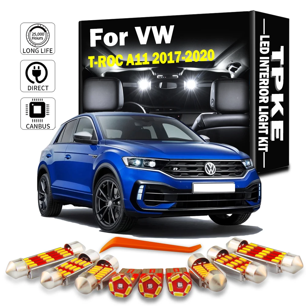 

TPKE 9Pcs LED Interior Map Dome Light Kit For Volkswagen VW T-ROC TROC A11 2017 2018 2019 2020 Car Led Lamps Canbus No Error