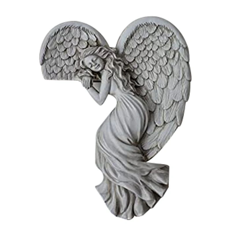 

2X Door Frame Angel Wings Wall Sculpture Ornament Garden Home Decor Secret Fairy Angel Craft Decoration Gift Crafts A