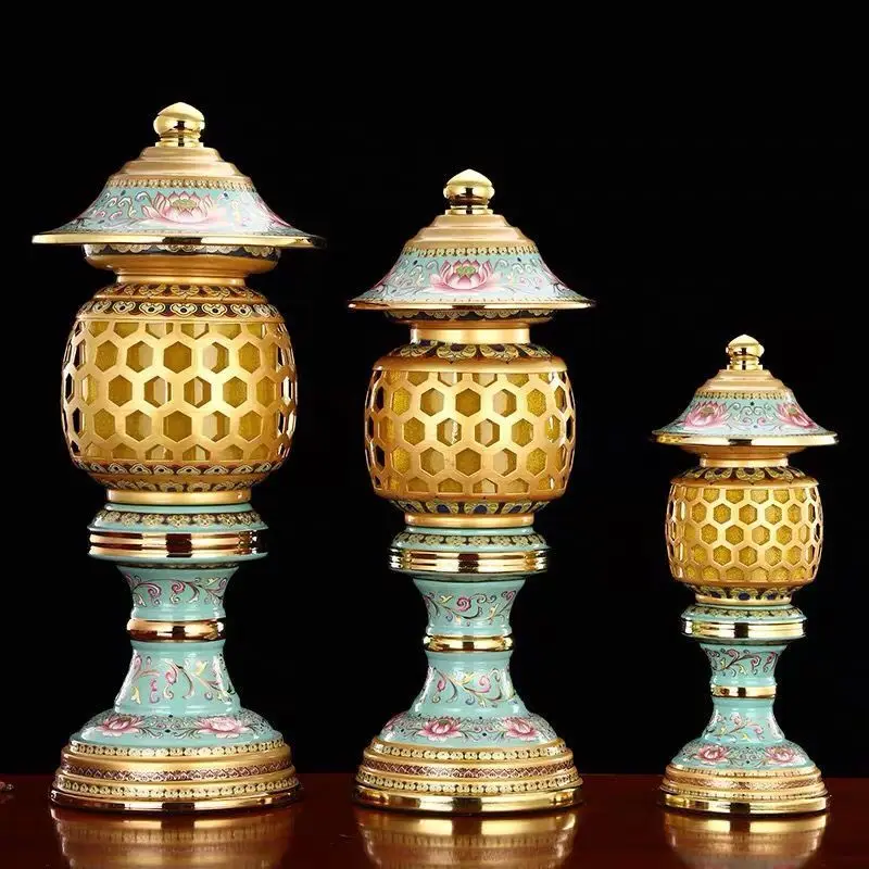 

Led Lamp Enamel Color God Table Changming Bodhisattva Buddha for Electronic Lotus