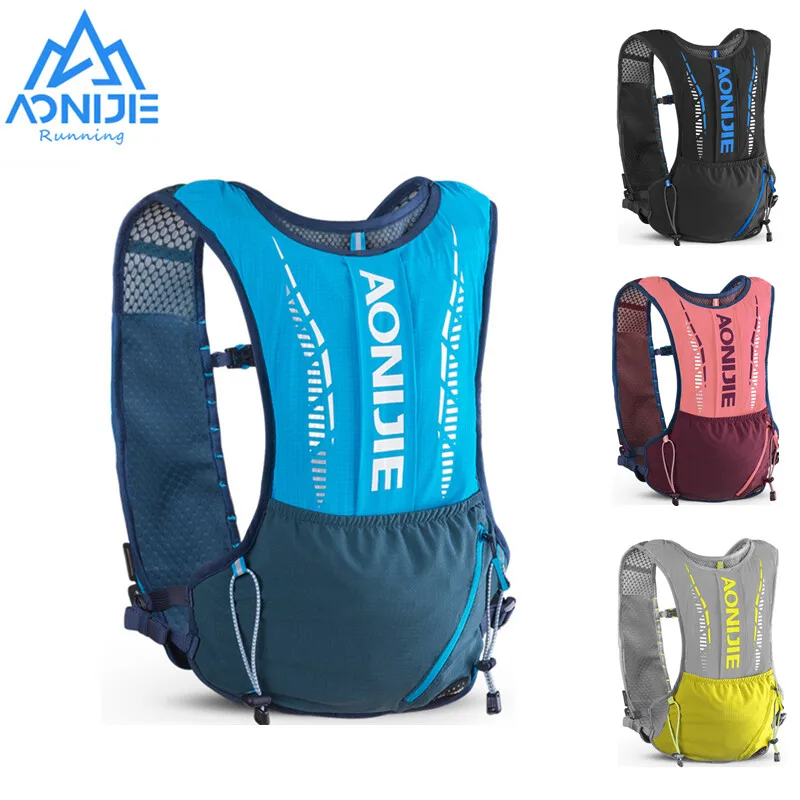 AONIJIE C9102S Ultra Vest 5L Hydration Backpack Pack Bag Soft Water Bladder Flask Set For Hiking Trail Running Marathon Race
