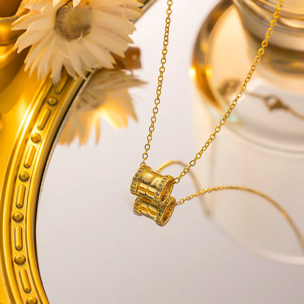 Роскошное изысканное ожерелье из титановой стали премиум-класса с текстурой