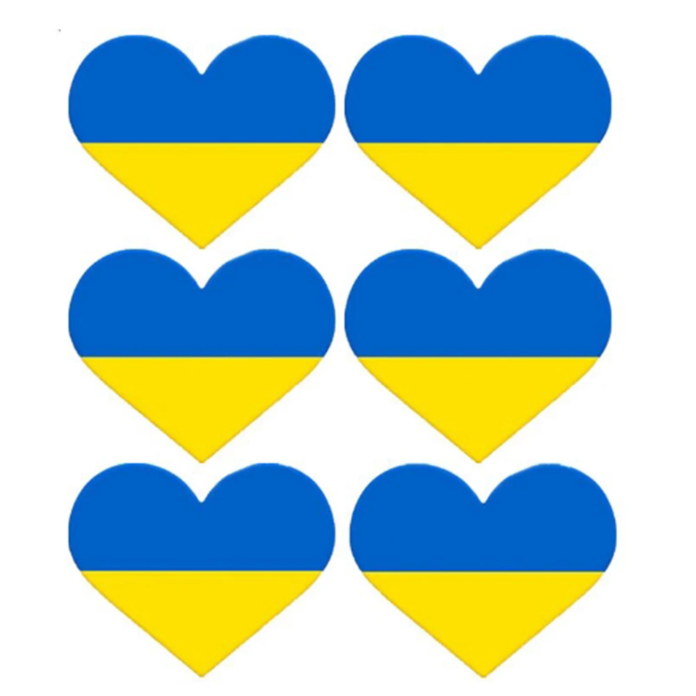 

Heart-shaped Ukrainian Stickers PVC Ukrainian Mobile Phone Window Water Cup Decals Personality Decorative Stickers 20*30cm