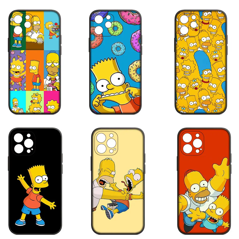 Чехол для телефона Обои S-Simpsons в стиле аниме Apple iPhone 15 14 Plus 13 12 Mini Pro Max XR + 13Pro 14+ 15+ Cover