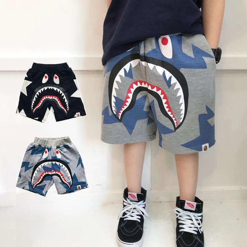 

Bae Shark Shorts Boys' Children's Clothing Summer Children's Tide Brand Shorts Thin Section Five Points Summer Boys Cotton
