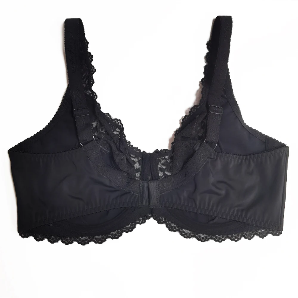 Women's Full Coverage Bras Underwire Unlined Plus Size Floral Lace Bra 34 36 38 40 42 44 46 C D E F G H I