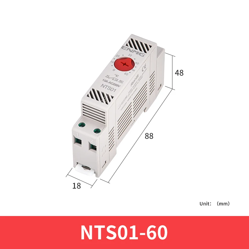 

ENMG NTS01/10 Механический переключатель термостата 0-60 ° C Автоматический регулятор температуры для климата промышленного шкафа/панели управления