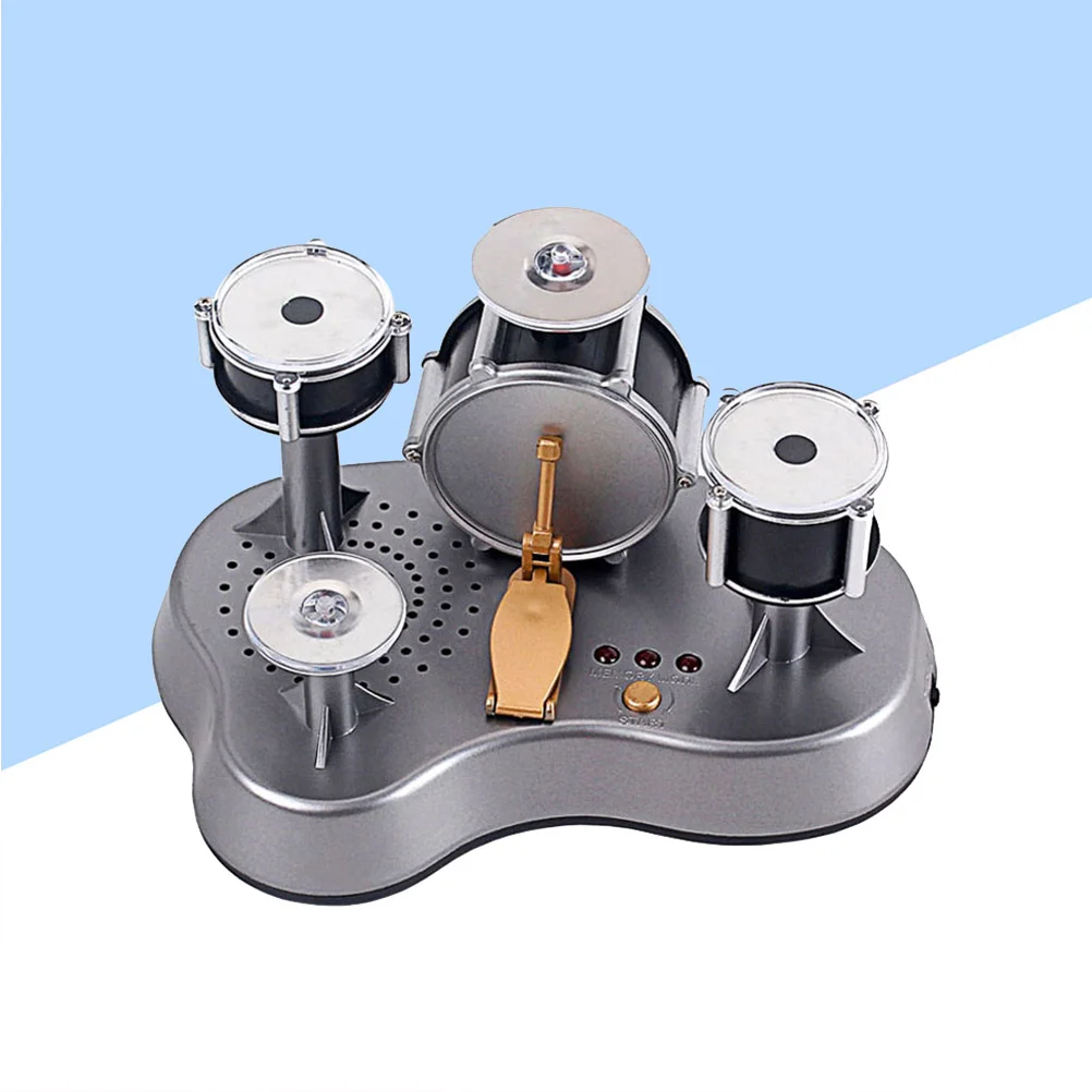

W501 Design Mini Finger Drum Set Touch Drumming LED Light Jazz Percussion Mini Musical Instruments for Kids Gift (Silver)
