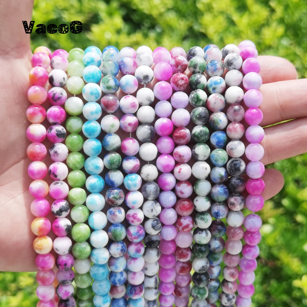 Natural Stone Persian Jade Round Loose Beads for Jewelry Gift Making DIY Handmade Bracelet Accessories Mostacillas