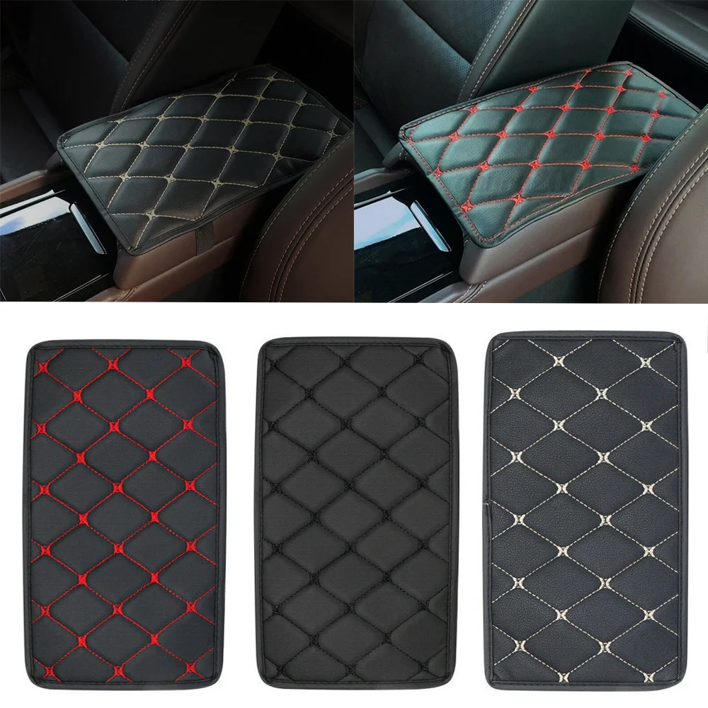 

Auto Armrest Pad Cover Center Console Box PU Leather Cushion Mat Car Accessories