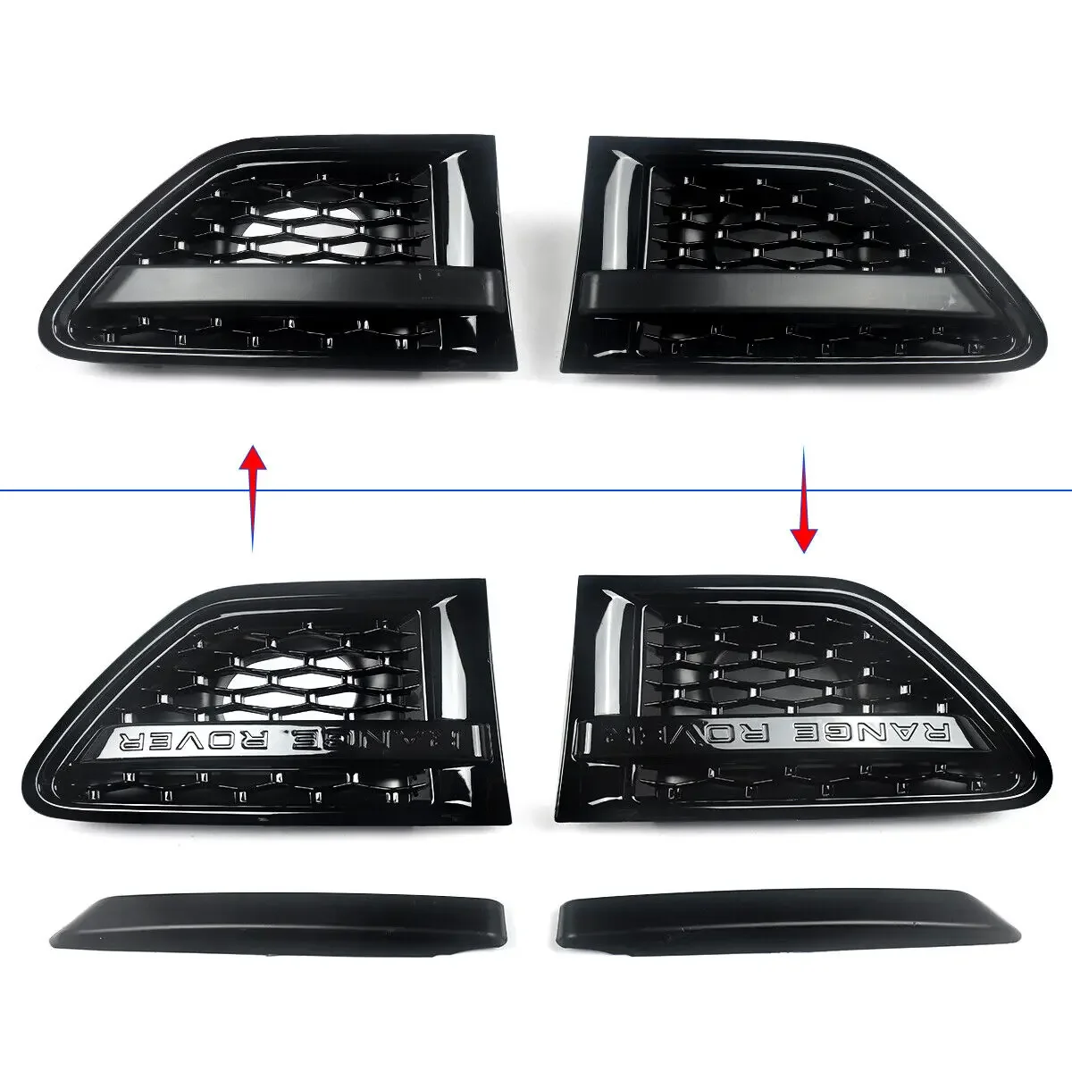 Для Land Rover Range Sport 2010 2011 2012 2013 глянцевая черная передняя решетка вентиляционные