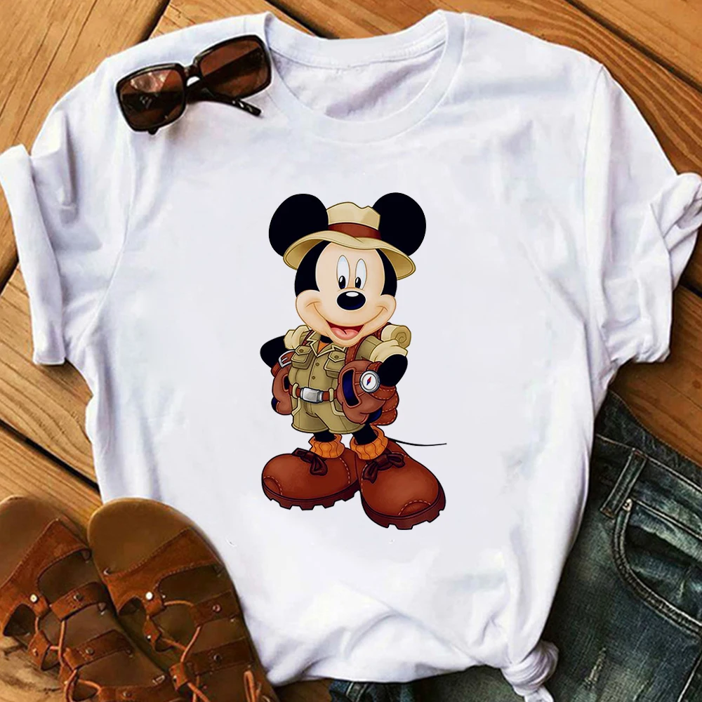 

Disney Mickey Adventure T-shirt Fashion New Arrivals Women Clothes Round Neck Casual Shirt Short Sleeve Summer Female Blouses