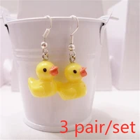 new products hot selling fashion trend jewelry creative design yellow duck pendant earring jewelry