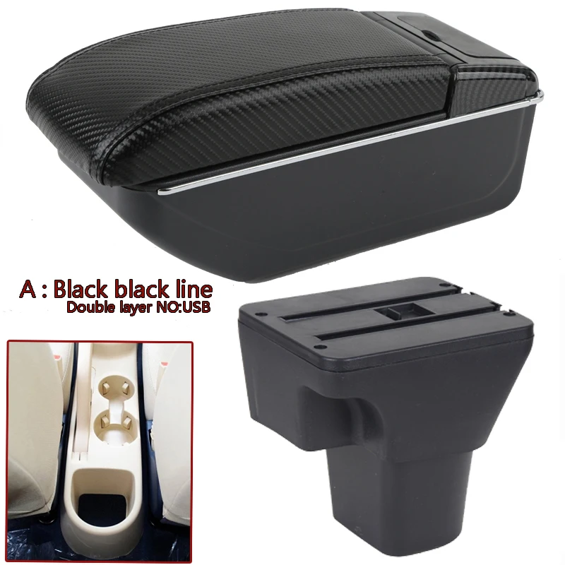 

For Hyundai Accent Armrest Box For Hyundai Accent Verna Car Armrest box Interior parts Storage box with USB LED lights