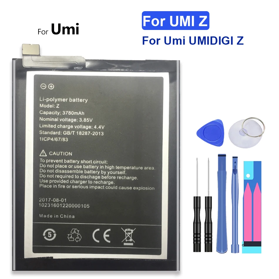3780 мАч для Umi UMIDIGI Z запасная батарея для мобильного телефона + бесплатный инструмент