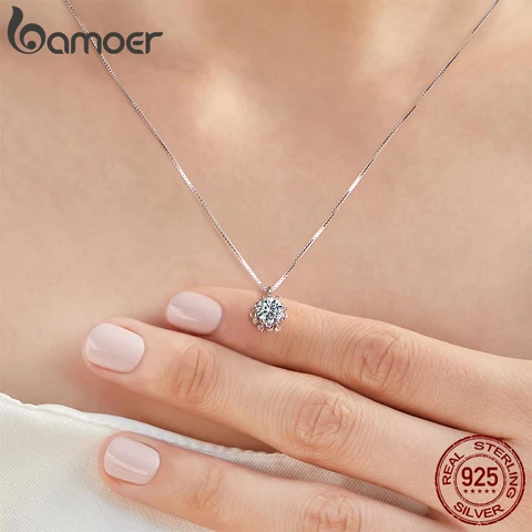 Ожерелье BAMOER с муассанитом  из серебра 925