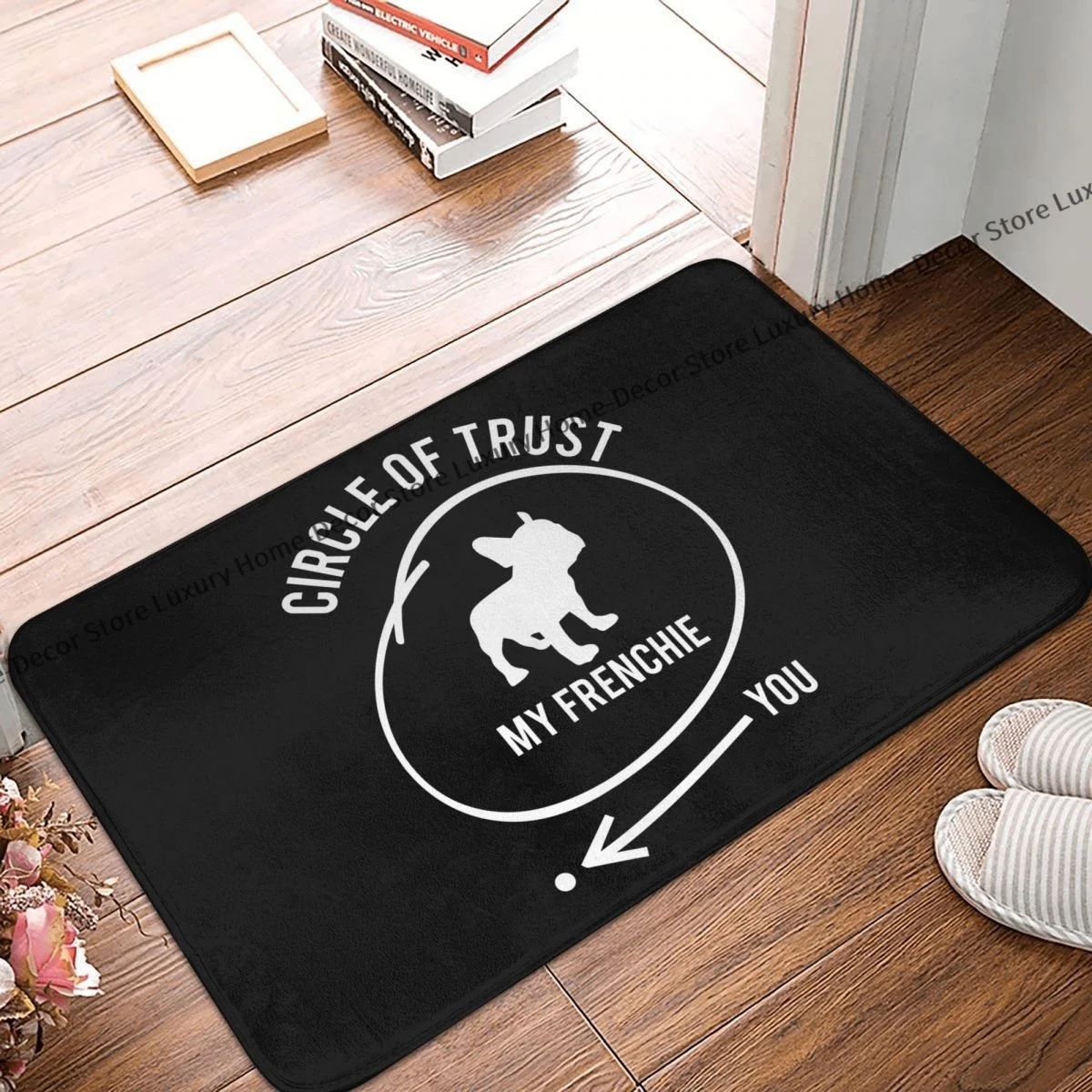 

French Bulldog Bath Mat Circle Of Trust Doormat Kitchen Carpet Balcony Rug Home Decor