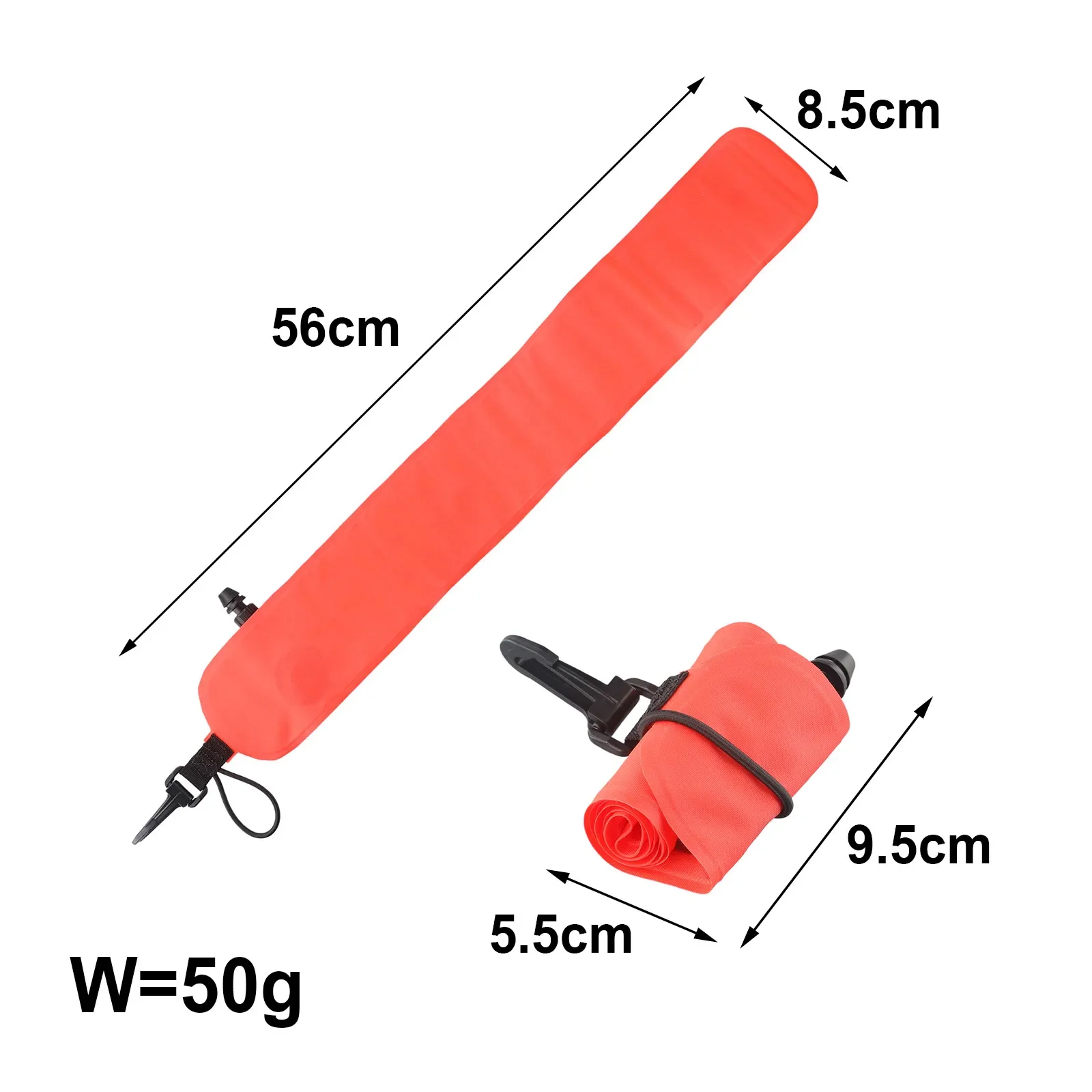 Практичный погружной буй для дайвинга 50 г 210D нейлон Надутый размер 56*8 5 см рулон