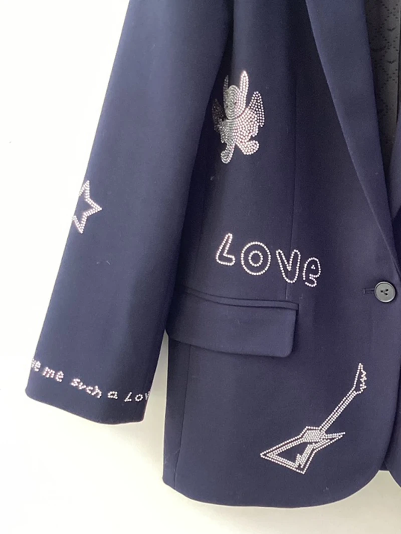 Женский пиджак осень 2024 новая высококачественная повседневная женская черная